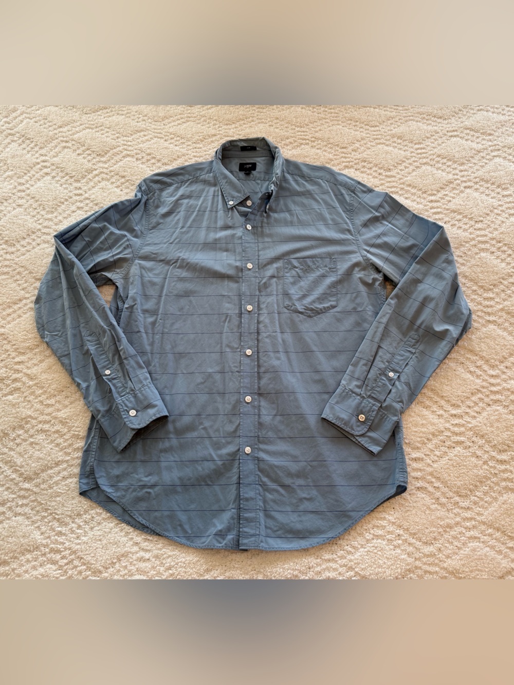 J. Crew Men's Slate Blue Button-Down Shirt